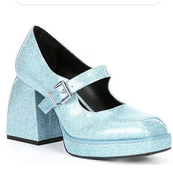New! 2-Night Glitter Mary Jane Platform Pumps 6.5 M - Picture 1 of 9